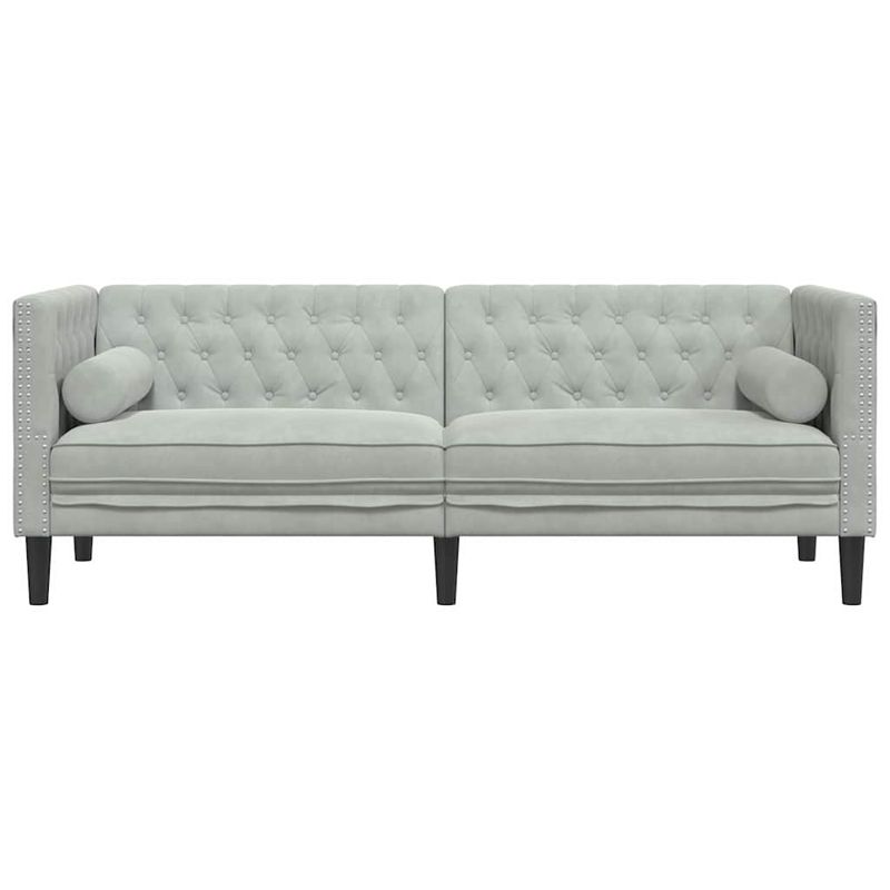 Casa si Gradina - Mobilier - Canapele si coltare - Canapele - Canapea Chesterfield Gri deschis 194 x 74.5 x 70.5 cm Catifea - Infinity.ro