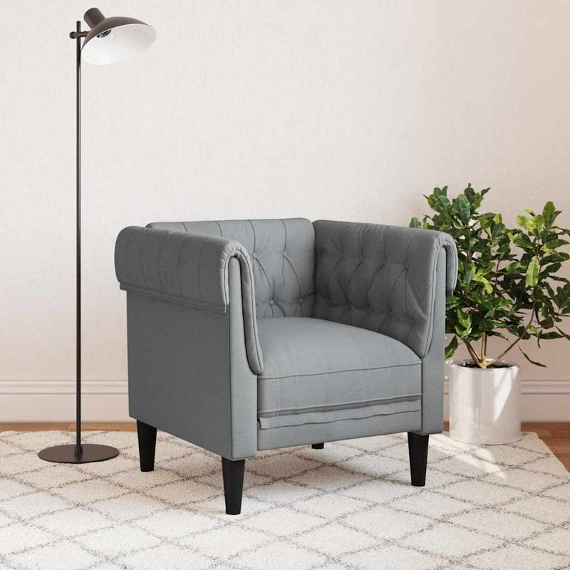 Casa si Gradina - Mobilier - Scaune si fotolii - Fotolii - Fotoliu canapea Chesterfield Gri deschis 78.5 x 74.5 x 74.5 cm - Infinity.ro