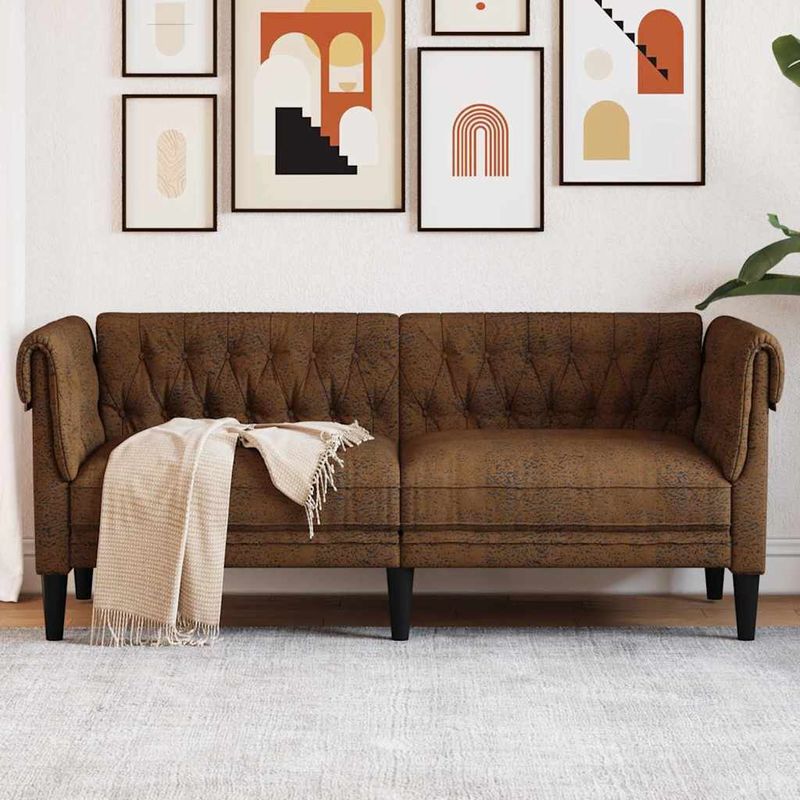 Casa si Gradina - Mobilier - Canapele si coltare - Canapele - Canapea Chesterfield Argyle Maro 182.5 x 74.5 x 74.5 cm - Infinity.ro