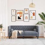 Casa si Gradina - Mobilier - Canapele si coltare - Canapele - Canapea Chesterfield Gri inchis 174 x 74.5 x 70.5 cm Catifea - Infinity.ro