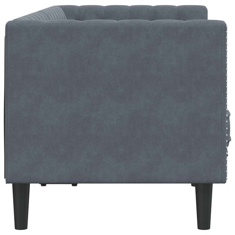 Casa si Gradina - Mobilier - Canapele si coltare - Canapele - Canapea Chesterfield Gri inchis 174 x 74.5 x 70.5 cm Catifea - Infinity.ro