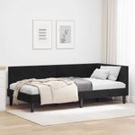 Casa si Gradina - Mobilier - Paturi si accesorii - Paturi - Cadru de pat coltar Altele cu headboard Negru 90 x 200 cm - Infinity.ro