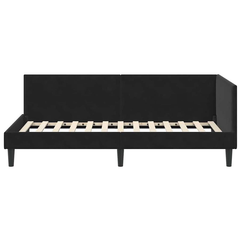 Casa si Gradina - Mobilier - Paturi si accesorii - Paturi - Cadru de pat coltar Altele cu headboard Negru 90 x 200 cm - Infinity.ro