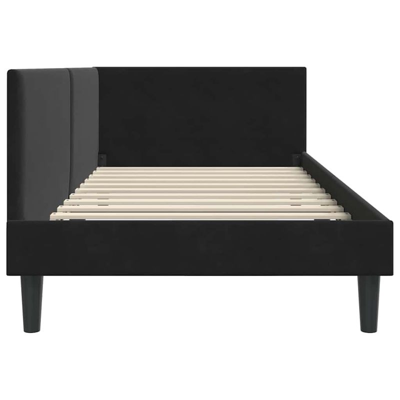 Casa si Gradina - Mobilier - Paturi si accesorii - Paturi - Cadru de pat coltar Altele cu headboard Negru 90 x 200 cm - Infinity.ro
