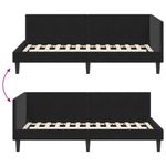 Casa si Gradina - Mobilier - Paturi si accesorii - Paturi - Cadru de pat coltar Altele cu headboard Negru 90 x 200 cm - Infinity.ro