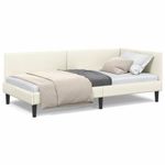 Casa si Gradina - Mobilier - Paturi si accesorii - Paturi - Cadru de pat coltar Crem 80 x 200 cm Catifea si lemn ingineresc - Infinity.ro
