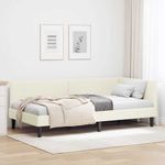 Casa si Gradina - Mobilier - Paturi si accesorii - Paturi - Cadru de pat coltar Crem 80 x 200 cm Catifea si lemn ingineresc - Infinity.ro
