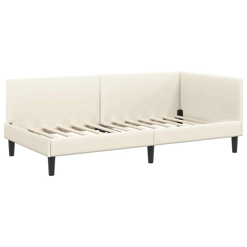 Casa si Gradina - Mobilier - Paturi si accesorii - Paturi - Cadru de pat coltar Crem 80 x 200 cm Catifea si lemn ingineresc - Infinity.ro