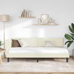 Casa si Gradina - Mobilier - Paturi si accesorii - Paturi - Cadru de pat coltar Crem 80 x 200 cm Catifea si lemn ingineresc - Infinity.ro