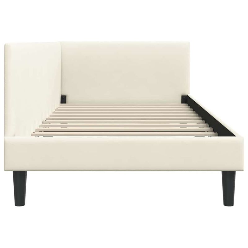 Casa si Gradina - Mobilier - Paturi si accesorii - Paturi - Cadru de pat coltar Crem 80 x 200 cm Catifea si lemn ingineresc - Infinity.ro