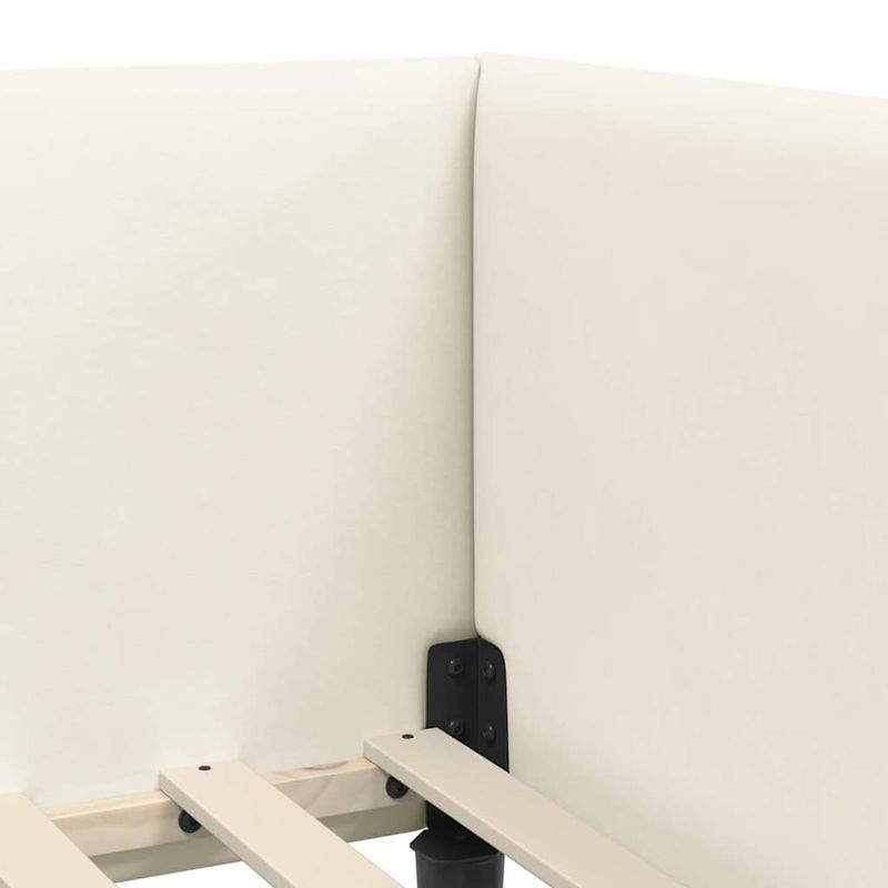 Casa si Gradina - Mobilier - Paturi si accesorii - Paturi - Cadru de pat coltar Crem 80 x 200 cm Catifea si lemn ingineresc - Infinity.ro
