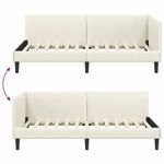 Casa si Gradina - Mobilier - Paturi si accesorii - Paturi - Cadru de pat coltar Crem 80 x 200 cm Catifea si lemn ingineresc - Infinity.ro