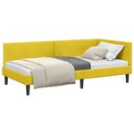 Casa si Gradina - Mobilier - Paturi si accesorii - Paturi - Cadru de pat coltar Altele cu headboard Galben 90 x 190 cm - Infinity.ro