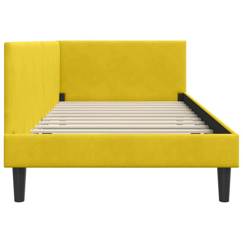 Casa si Gradina - Mobilier - Paturi si accesorii - Paturi - Cadru de pat coltar Altele cu headboard Galben 90 x 190 cm - Infinity.ro