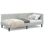 Casa si Gradina - Mobilier - Paturi si accesorii - Paturi - Cadru de pat coltar Altele cu headboard Gri deschis 80 x 200 cm - Infinity.ro