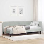 Casa si Gradina - Mobilier - Paturi si accesorii - Paturi - Cadru de pat coltar Altele cu headboard Gri deschis 80 x 200 cm - Infinity.ro