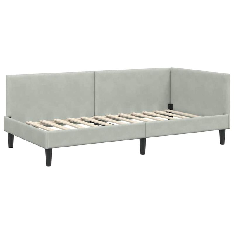 Casa si Gradina - Mobilier - Paturi si accesorii - Paturi - Cadru de pat coltar Altele cu headboard Gri deschis 80 x 200 cm - Infinity.ro