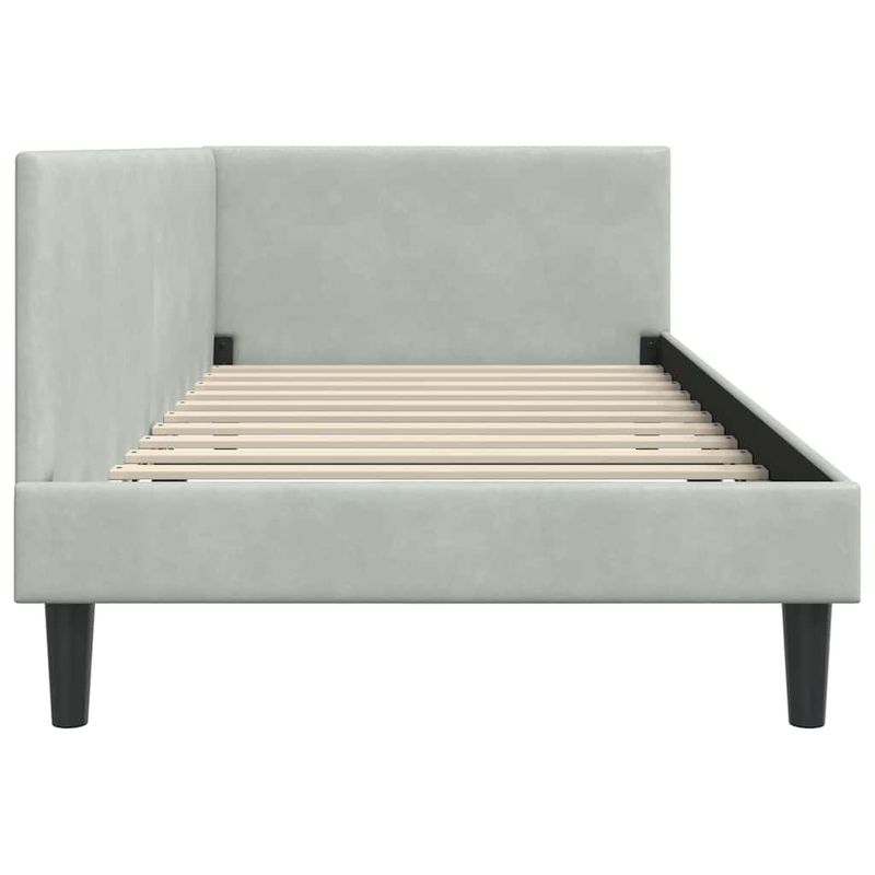 Casa si Gradina - Mobilier - Paturi si accesorii - Paturi - Cadru de pat coltar Altele cu headboard Gri deschis 80 x 200 cm - Infinity.ro