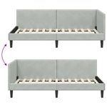 Casa si Gradina - Mobilier - Paturi si accesorii - Paturi - Cadru de pat coltar Altele cu headboard Gri deschis 80 x 200 cm - Infinity.ro