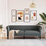 Casa si Gradina - Mobilier - Canapele si coltare - Canapele - Canapea Chesterfield Gri inchis 201.5 x 74.5 x 74.5 cm tesatura - Infinity.ro