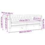 Casa si Gradina - Mobilier - Canapele si coltare - Canapele - Canapea Chesterfield Gri inchis 201.5 x 74.5 x 74.5 cm tesatura - Infinity.ro