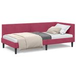 Casa si Gradina - Mobilier - Paturi si accesorii - Paturi - Cadru de pat coltar Altele cu headboard bordo 90 x 190 cm - Infinity.ro