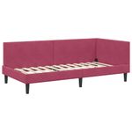 Casa si Gradina - Mobilier - Paturi si accesorii - Paturi - Cadru de pat coltar Altele cu headboard bordo 90 x 190 cm - Infinity.ro