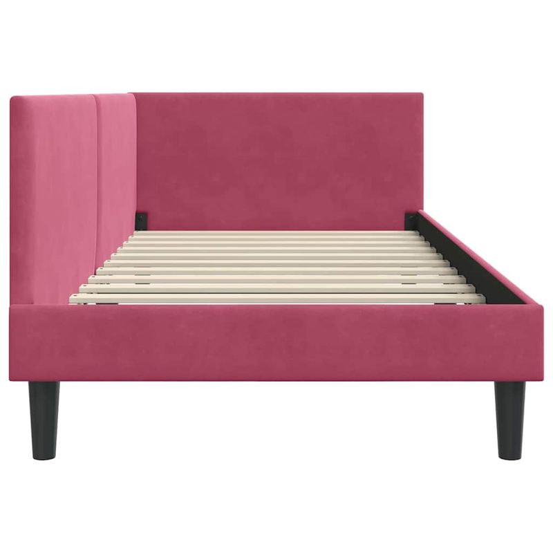 Casa si Gradina - Mobilier - Paturi si accesorii - Paturi - Cadru de pat coltar Altele cu headboard bordo 90 x 190 cm - Infinity.ro