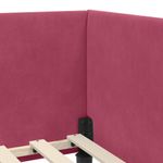 Casa si Gradina - Mobilier - Paturi si accesorii - Paturi - Cadru de pat coltar Altele cu headboard bordo 90 x 190 cm - Infinity.ro