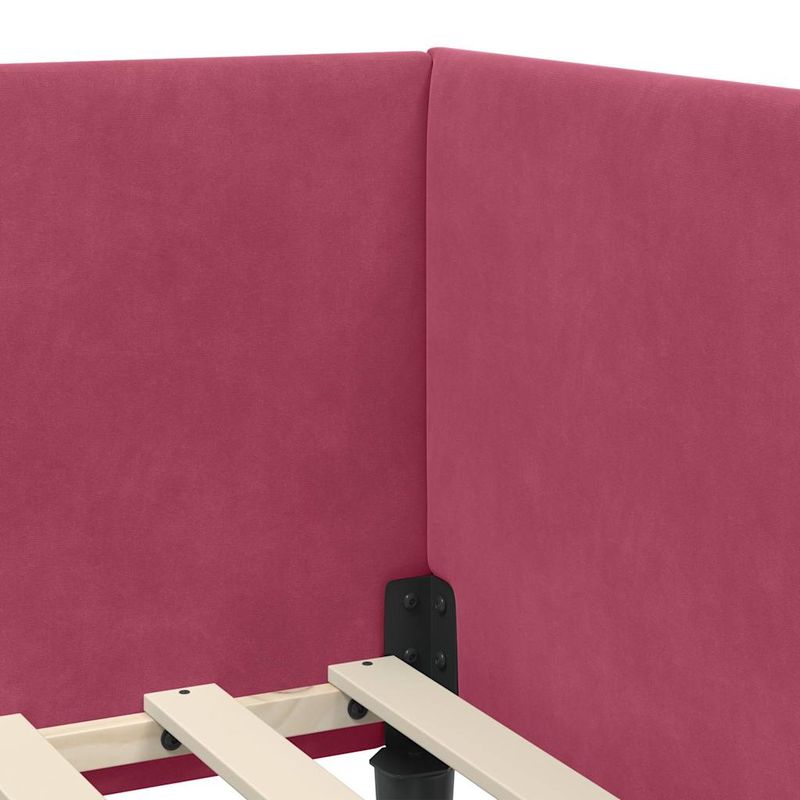 Casa si Gradina - Mobilier - Paturi si accesorii - Paturi - Cadru de pat coltar Altele cu headboard bordo 90 x 190 cm - Infinity.ro