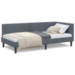 Casa si Gradina - Mobilier - Paturi si accesorii - Paturi - Cadru de pat coltar Altele cu headboard Gri inchis 100 x 200 cm - Infinity.ro