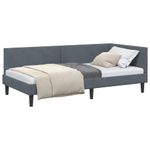 Casa si Gradina - Mobilier - Paturi si accesorii - Paturi - Cadru de pat coltar Altele cu headboard Gri inchis 100 x 200 cm - Infinity.ro