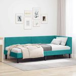 Casa si Gradina - Mobilier - Paturi si accesorii - Paturi - Cadru de pat coltar Altele cu headboard Turcoaz 90 x 190 cm - Infinity.ro