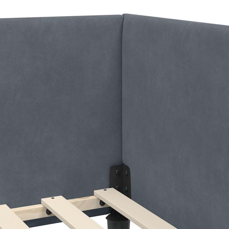 Casa si Gradina - Mobilier - Paturi si accesorii - Paturi - Cadru de pat coltar Altele cu headboard Gri inchis 100 x 200 cm - Infinity.ro