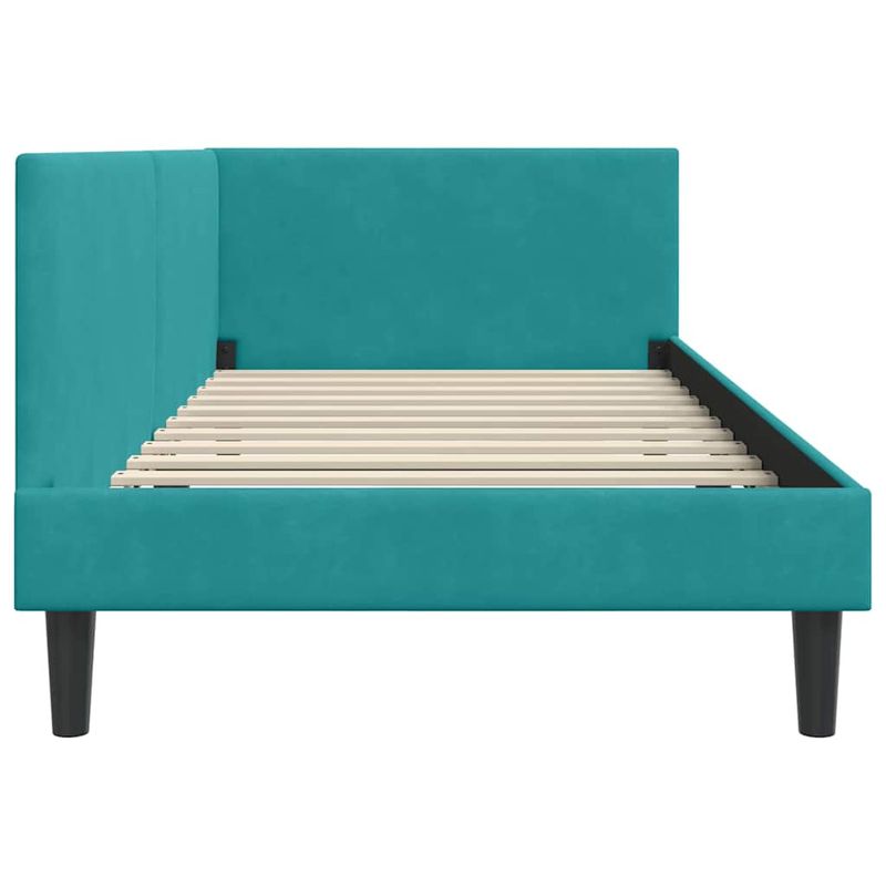 Casa si Gradina - Mobilier - Paturi si accesorii - Paturi - Cadru de pat coltar Altele cu headboard Turcoaz 90 x 190 cm - Infinity.ro