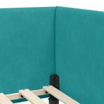 Casa si Gradina - Mobilier - Paturi si accesorii - Paturi - Cadru de pat coltar Altele cu headboard Turcoaz 90 x 190 cm - Infinity.ro