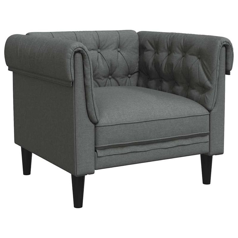 Casa si Gradina - Mobilier - Scaune si fotolii - Fotolii - Fotoliu canapea Chesterfield Gri inchis 78.5 x 74.5 x 74.5 cm - Infinity.ro