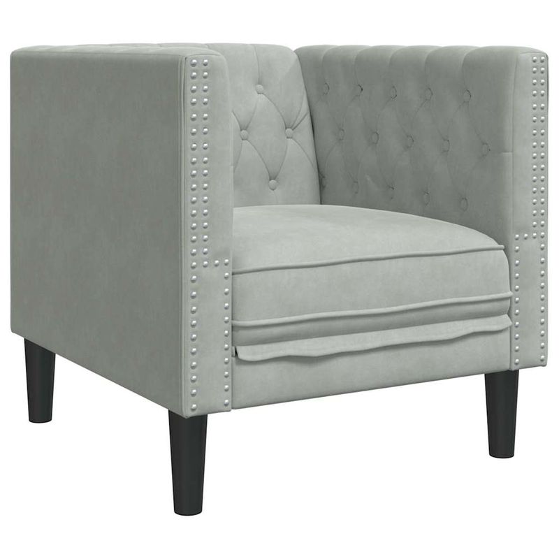 Casa si Gradina - Mobilier - Scaune si fotolii - Fotolii - Fotoliu canapea Chesterfield Gri deschis 71 x 74.5 x 70.5 cm - Infinity.ro