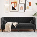 Casa si Gradina - Mobilier - Canapele si coltare - Canapele - Canapea Chesterfield Argyle Negru 174 x 74.5 x 70.5 cm Catifea - Infinity.ro