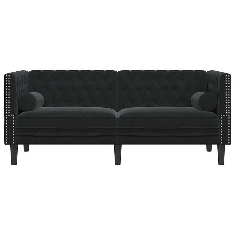 Casa si Gradina - Mobilier - Canapele si coltare - Canapele - Canapea Chesterfield Argyle Negru 174 x 74.5 x 70.5 cm Catifea - Infinity.ro