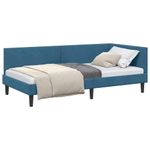 Casa si Gradina - Mobilier - Paturi si accesorii - Paturi - Cadru de pat coltar Altele cu headboard albastru 80 x 200 cm - Infinity.ro