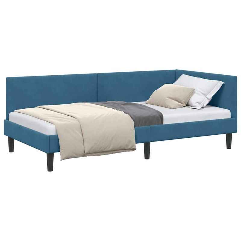 Casa si Gradina - Mobilier - Paturi si accesorii - Paturi - Cadru de pat coltar Altele cu headboard albastru 80 x 200 cm - Infinity.ro