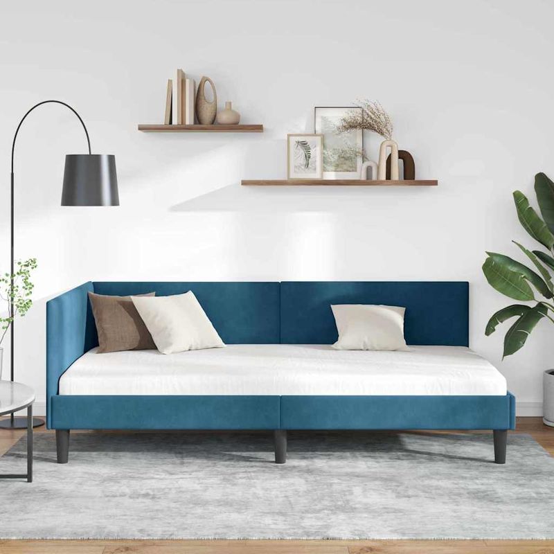 Casa si Gradina - Mobilier - Paturi si accesorii - Paturi - Cadru de pat coltar Altele cu headboard albastru 80 x 200 cm - Infinity.ro