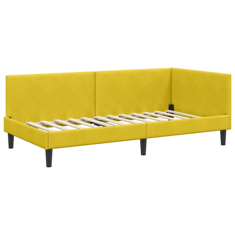 Casa si Gradina - Mobilier - Paturi si accesorii - Paturi - Cadru de pat coltar Altele cu headboard Galben 80 x 200 cm - Infinity.ro