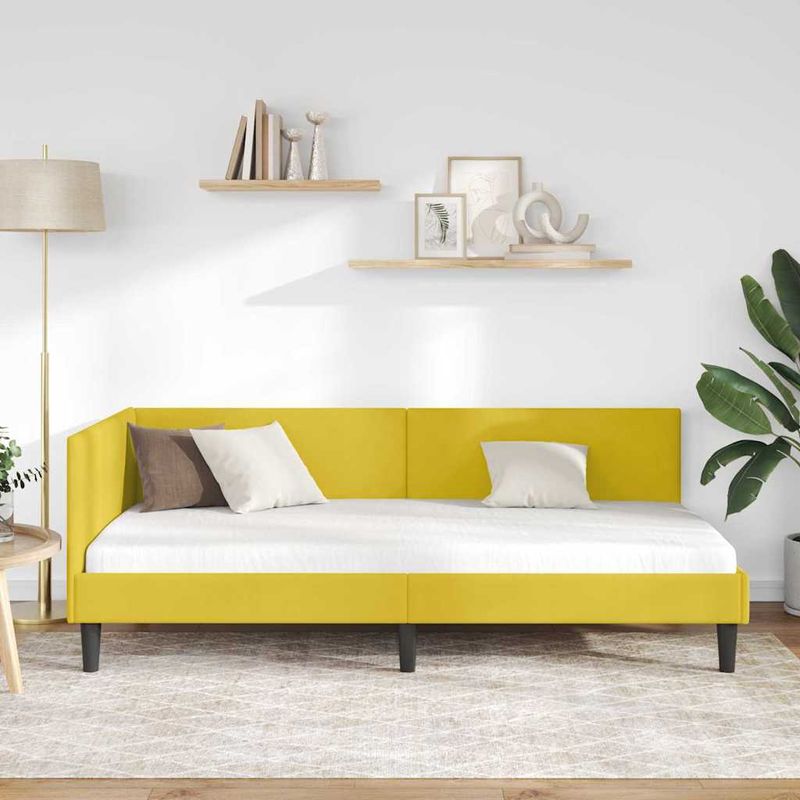 Casa si Gradina - Mobilier - Paturi si accesorii - Paturi - Cadru de pat coltar Altele cu headboard Galben 80 x 200 cm - Infinity.ro