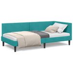 Casa si Gradina - Mobilier - Paturi si accesorii - Paturi - Cadru de pat coltar Altele cu headboard Turcoaz 80 x 200 cm - Infinity.ro