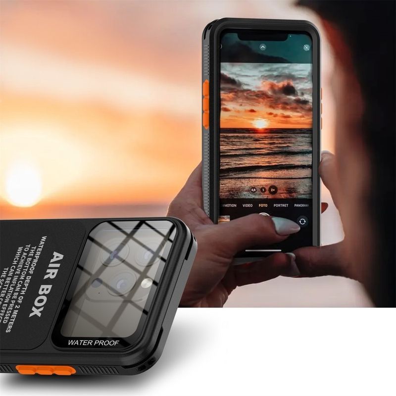 Laptop, Telefoane si Tablete - Telefoane mobile si accesorii - Accesorii Telefoane - Huse telefoane - Husa pentru telefon universal (grosime max. 15mm) - ShellBox AirBox Waterproof IP68 Case (max. 6.9 inch) - Negru - Infinity.ro