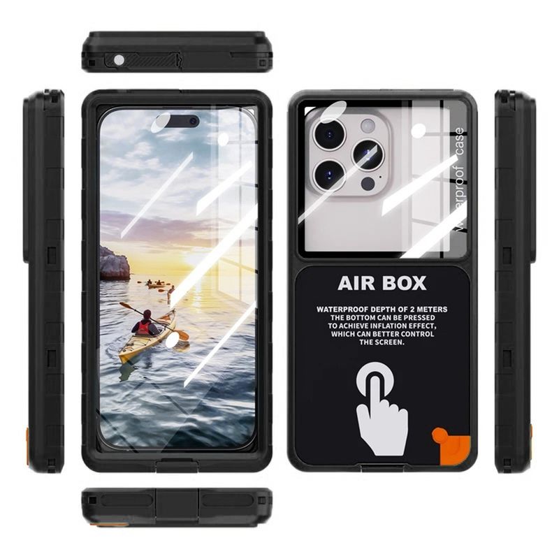 Laptop, Telefoane si Tablete - Telefoane mobile si accesorii - Accesorii Telefoane - Huse telefoane - Husa pentru telefon universal (grosime max. 15mm) - ShellBox AirBox Waterproof IP68 Case (max. 6.9 inch) - Negru - Infinity.ro