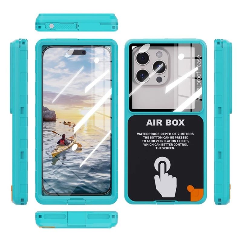 Laptop, Telefoane si Tablete - Telefoane mobile si accesorii - Accesorii Telefoane - Huse telefoane - Husa pentru telefon universal (grosime max. 15mm) - ShellBox AirBox Waterproof IP68 Case (max. 6.9 inch) - Albastru - Infinity.ro