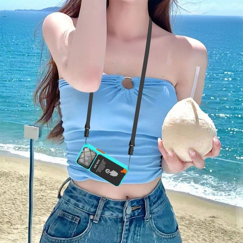 Laptop, Telefoane si Tablete - Telefoane mobile si accesorii - Accesorii Telefoane - Huse telefoane - Husa pentru telefon universal (grosime max. 15mm) - ShellBox AirBox Waterproof IP68 Case (max. 6.9 inch) - Albastru - Infinity.ro